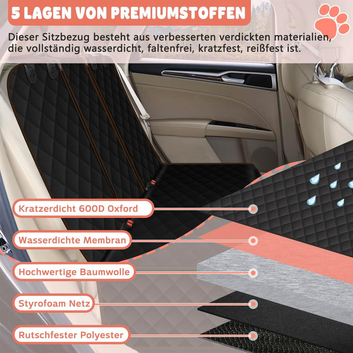 Lydonberg Hundedecke Auto Rückbank, Wasserdichter Anti-Rutsch Haustier Auto Sitz Protektor mit Armle