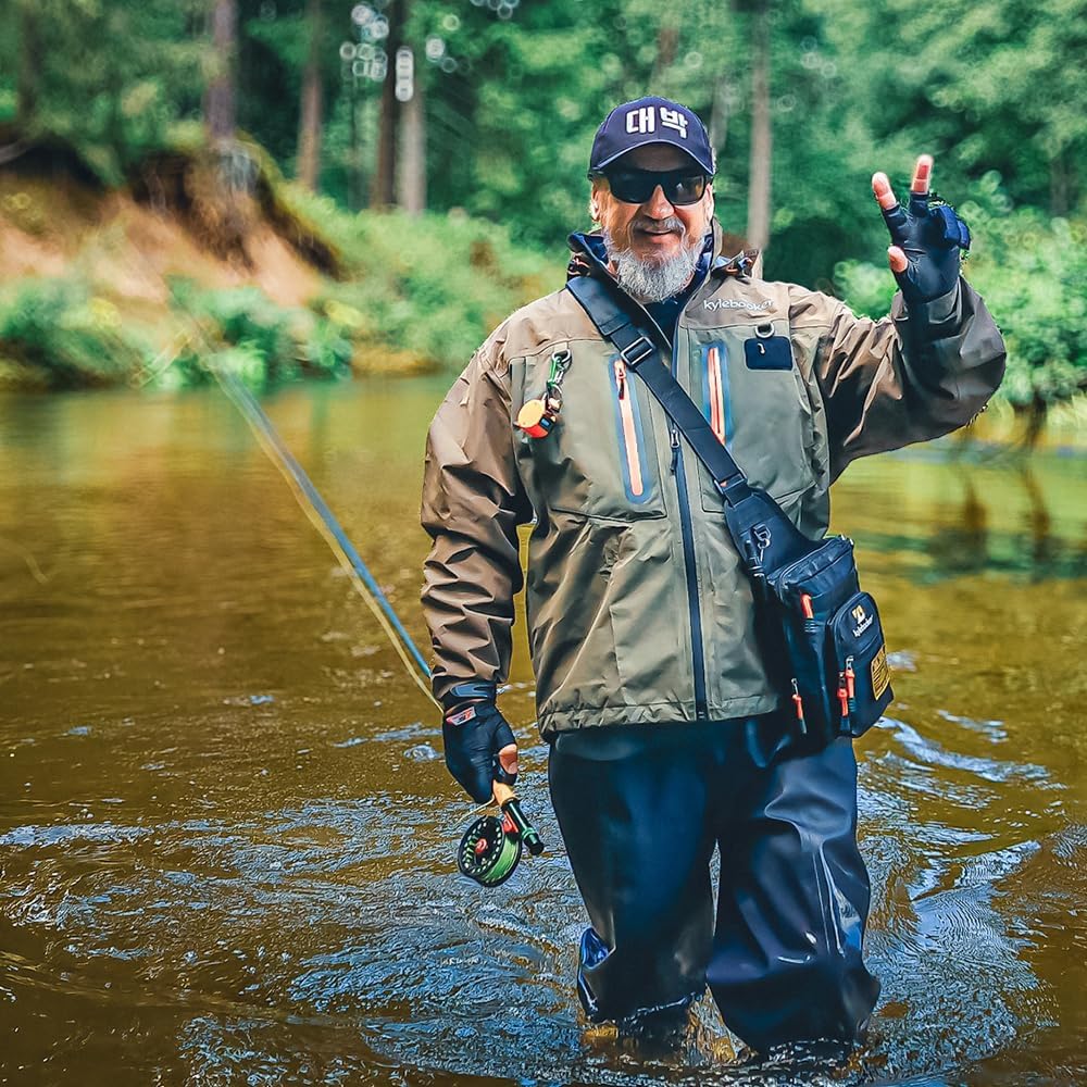Kylebooker Fliegenfischen Waten Jacke Outdoor-Aktivitäten wasserdicht Wader Jacken für Männer und Fr