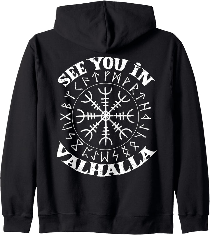 Nordische Mythologie Wir sehen uns in Walhalla Viking Kapuzenjacke
