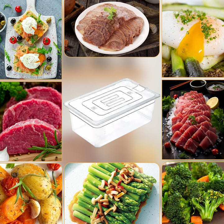 Sous Vide Garbehälter,Niedertemperatur-Slow Cooker mit Deckel, Fassungsvermögen 25 Liter mit Deckel