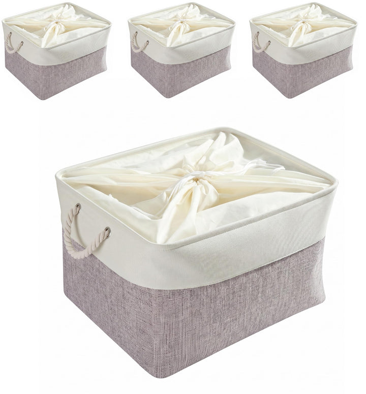 Mangata aufbewahrungskorb Stoff 4er Set, aufbewahrungsbox gross Schrank, Korb aufbewahrung Stoff mit