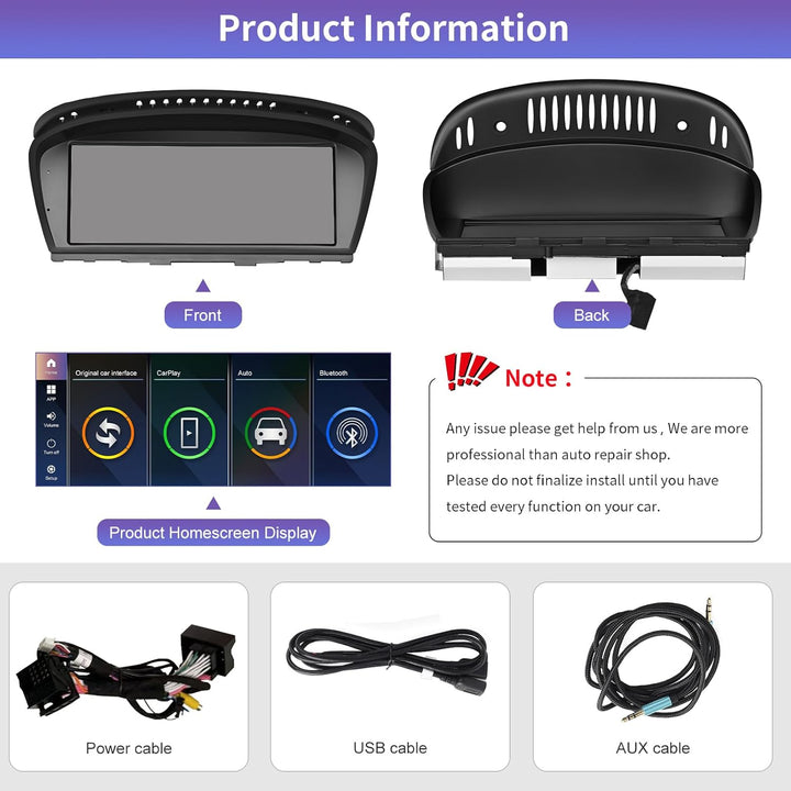 Road Top 8.9 Zoll Autoradio Touchscreen Wireless Carplay Android Auto für BMW 3 5 Serie E90/E91/E92/