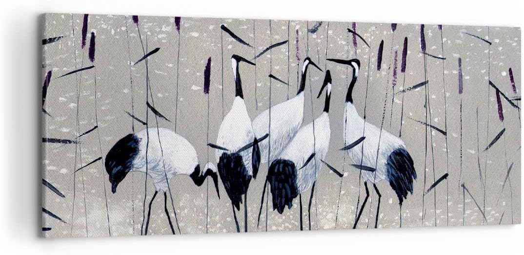 Wandbilder Dekoration Wohnzimmer Vogel Natur Wasser Panorama Bilder auf Leinwand 120x50cm Leinwandbi