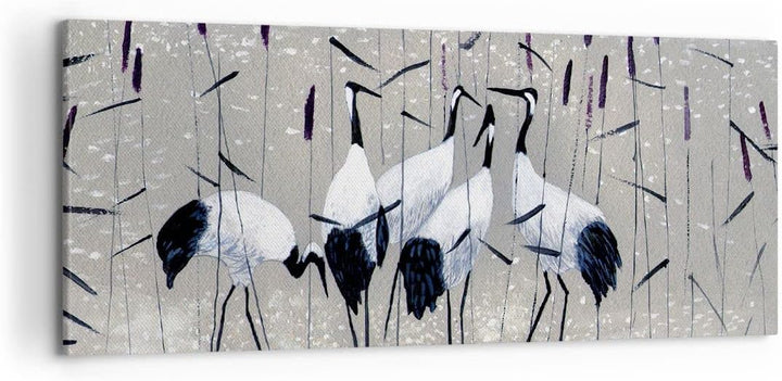 Wandbilder Dekoration Wohnzimmer Vogel Natur Wasser Panorama Bilder auf Leinwand 120x50cm Leinwandbi