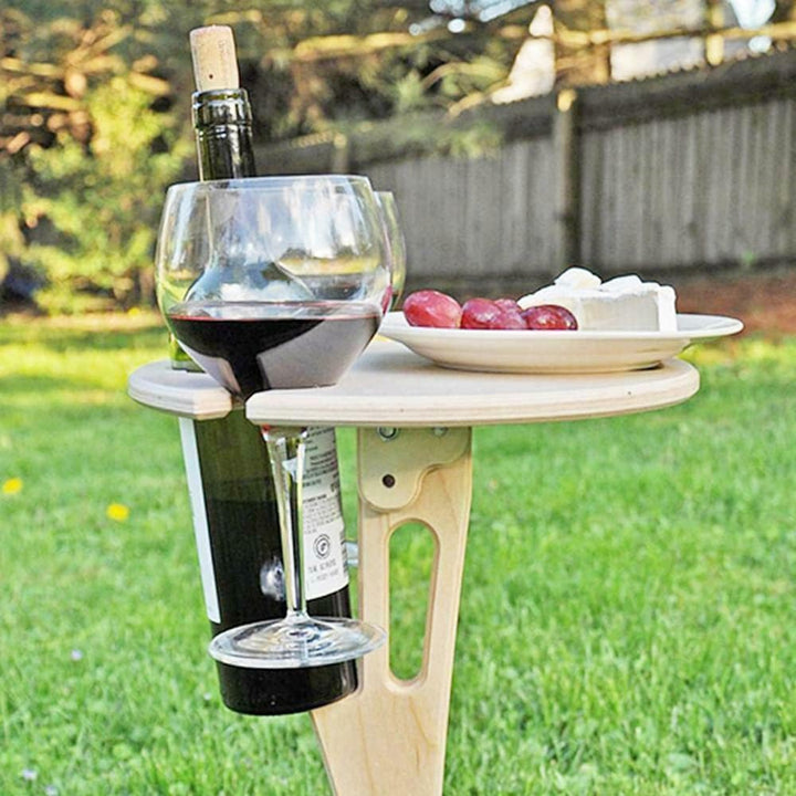 Tragbarer Outdoor-Klapp-Weintisch-Weinglashalter für Strand-Hinterhof-Picknick-Party