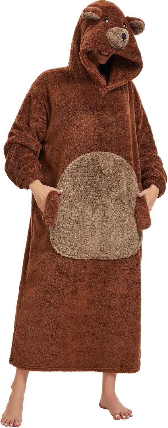 LATH.PIN Hoodie Decke Tragbare Verlängert Übergrosse Oversized Pullover Tragbare Deckenhoodie Gemütl