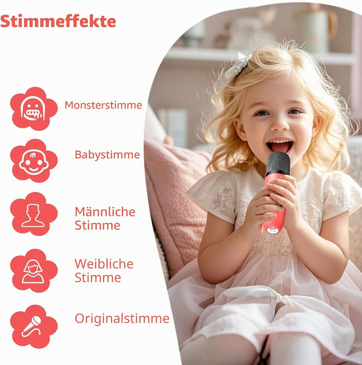 Fede Karaoke Maschine für Kinder Erwachsene, Mini Karaoke Maschine mit 2 Mikrofonen, Tragbarer Bluet