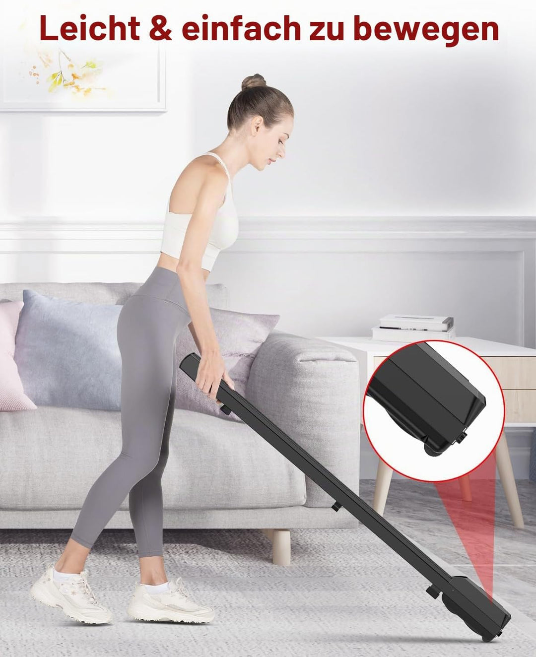 Dskeuzeew Walking Pad 2 in 1 - Laufband für Zuhause Gehband 1-8km/h unter Schreibtisch Elektrisches