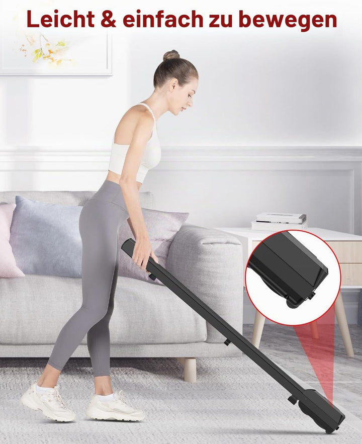 Dskeuzeew Walking Pad 2 in 1 - Laufband für Zuhause Gehband 1-8km/h unter Schreibtisch Elektrisches