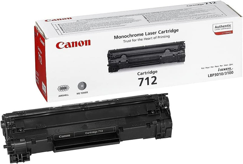 Canon 712 Bk original Toner Schwarz für ISensys Laserdrucker Cartridge 712, Cartridge 712