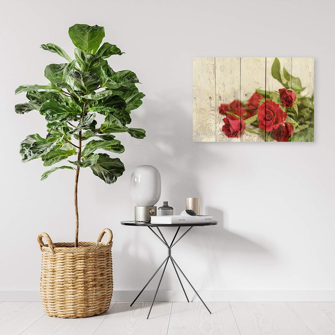 Feeby Wandbild Rosen Druckbild Leinwandbild Blumen Rot 100x70 cm Leinwandbild 100x70 cm Rot_a, Leinw
