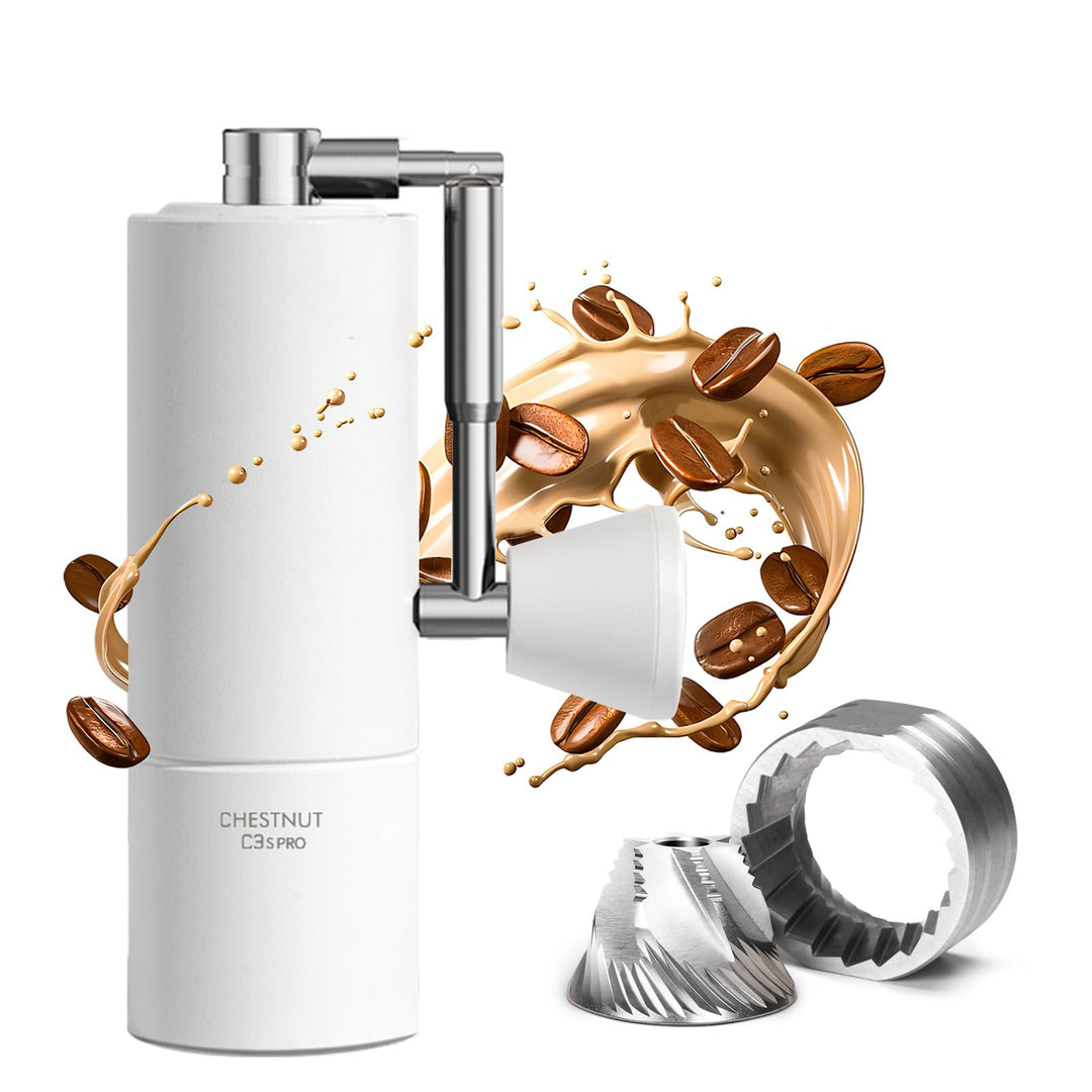 TIMEMORE Kaffeemühle manuell Edelstahl konische Grar handkaffeemühle mit faltbarem, Kastanie C3S PRO