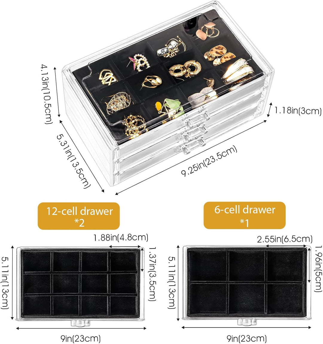 ProCase Acryl Schmuck Organizer Schmuckschatulle für Damen Durchsichtige Schmuckaufbewahrung Schmuck