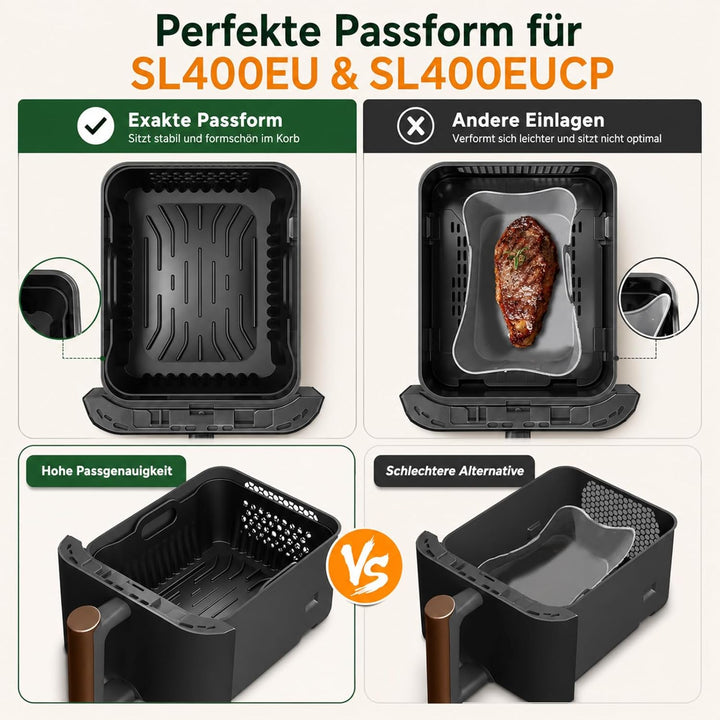 Ninja Heissluftfritteuse Zubehör für Ninja Double Stack XL 9.5L Air Fryer SL400EU SL400EUCP, 2 Stück