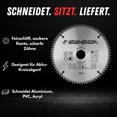 Kreissägeblatt für Aluminium oder Kunststoff – Ø 350 x 30 mm / 100 Zähne | Handkreissäge | HM – Hart