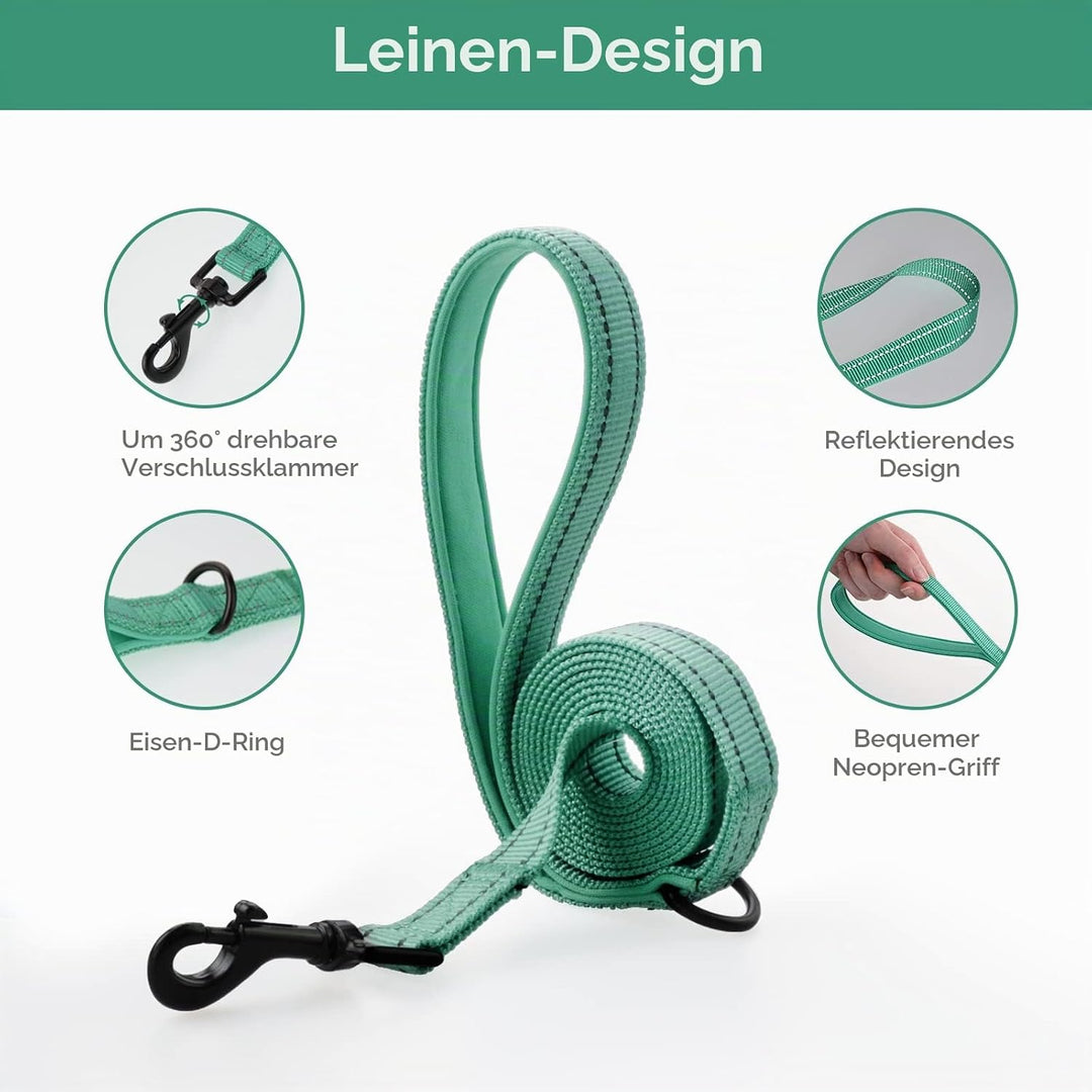 BELLA &amp; PAL Hundegeschirr Kleine Hunde mit Leine, Step-in Geschirr aus Air Mesh, Anti Zug Reflektier