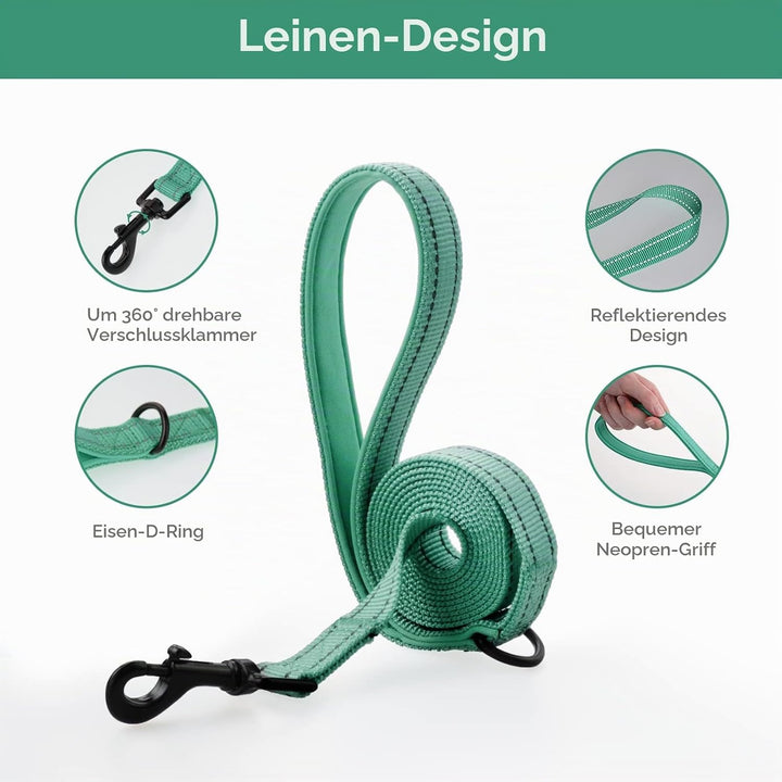 BELLA &amp; PAL Hundegeschirr Kleine Hunde mit Leine, Step-in Geschirr aus Air Mesh, Anti Zug Reflektier