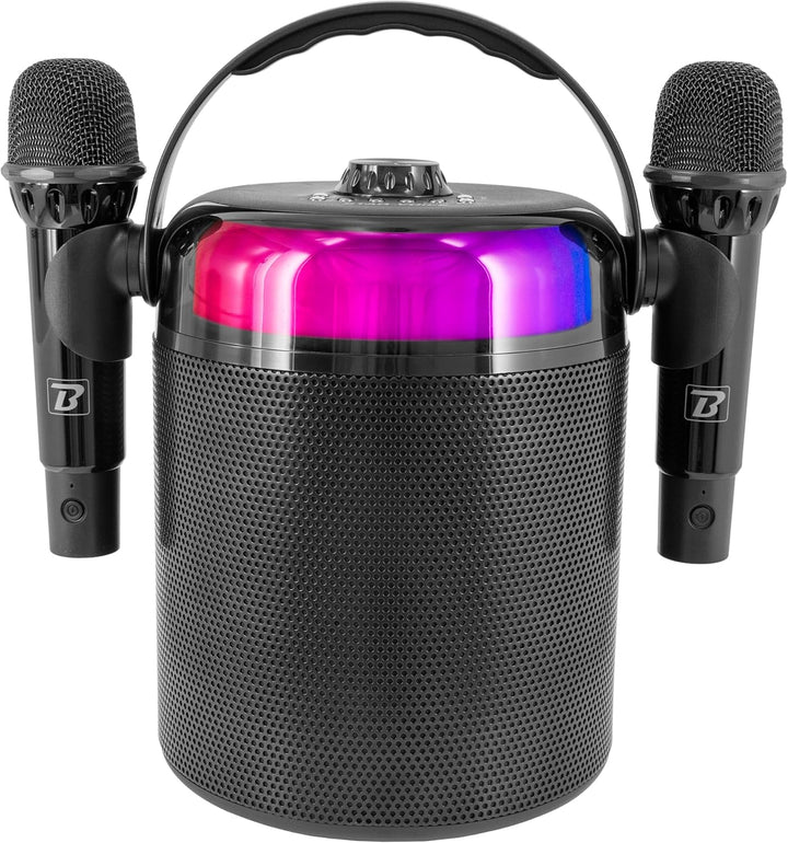 BoomTone DJ Star Voice Tragbarer Karaoke-Lautsprecher mit LED, Bluetooth, Stimmwechsler, Lieferung m
