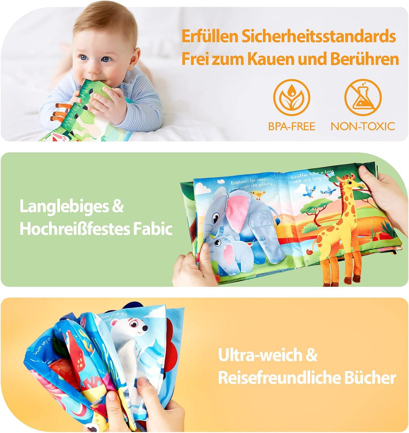 Baby Spielzeug 0-6 Monate 2 PCS Bücher Montessori Sensorik Crinkle Spielzeug 0 6 12 Monate Kleinkind