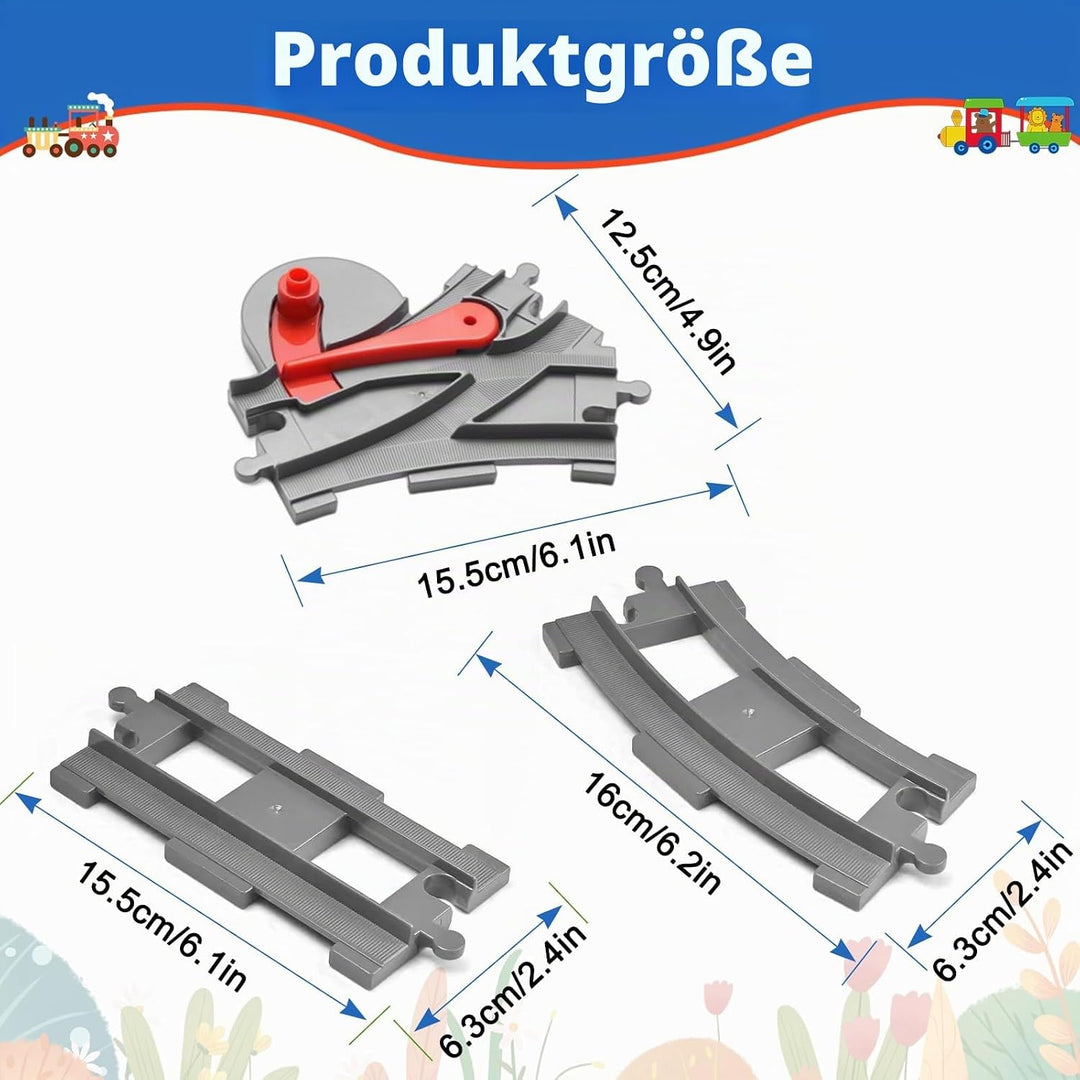 Bausteine Zug Schienen Set, 32PCS Spielzeug Eisenbahnschienen, City Schienen Eisenbahn Set, Bestehen
