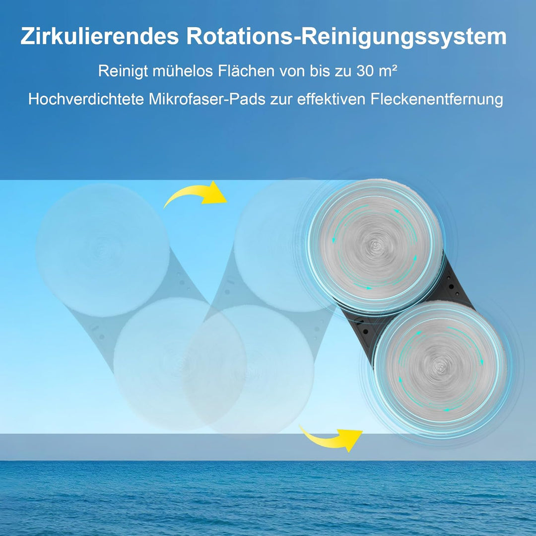 Fensterputzroboter, Fensterroboter mit 2-Fach Sprühsystem, Automatischem Wegplanung, Mehrfachschutz,