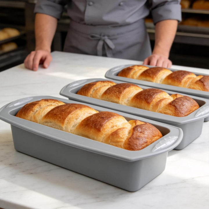 MUKSEUT 6 Stück Silikon Brotbackform Kasten 28x14.5x6.3cm, Rechteckig Backform Silikon Kastenform Br