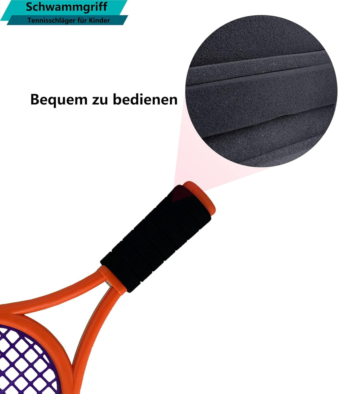 Kinder Tennisschläger mit Tragetasche,4 weiche Trainingsbälle und 6 Badminton Birdies,Tennisschläger