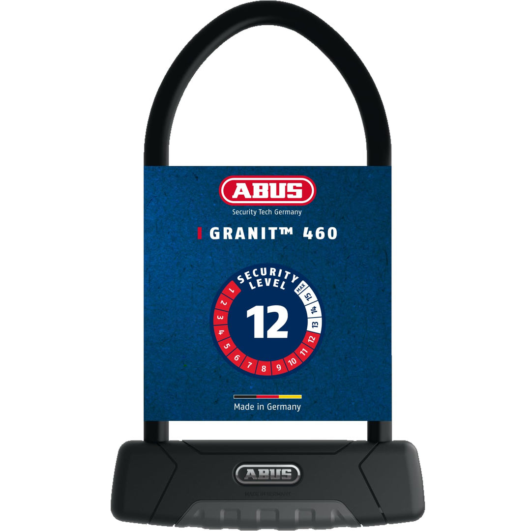 ABUS Bügelschloss Granit Plus 470 + USH470-Halterung - Fahrradschloss mit Parabolbügel - ABUS-Sicher