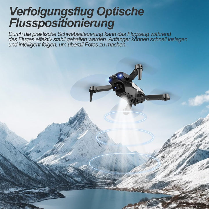 Drohne mit Kamera 4K für Anfänger, Kinder & Erwachsene, Mini Drohne mit WiFi, 2 Akkus für lange Flug
