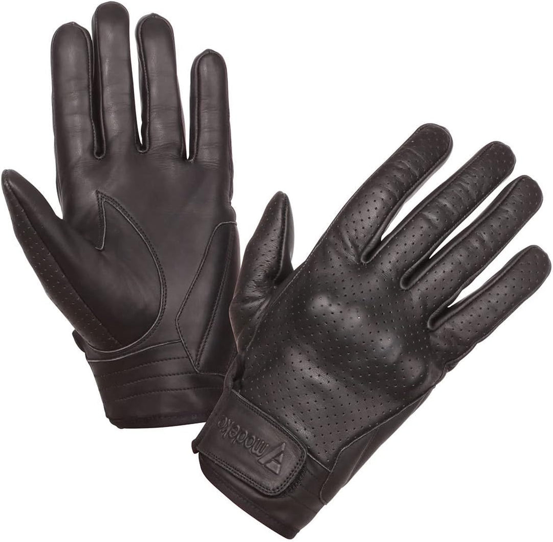 Modeka Hot Classic perforierte Motorrad Handschuhe, 6 / XS Schwarz