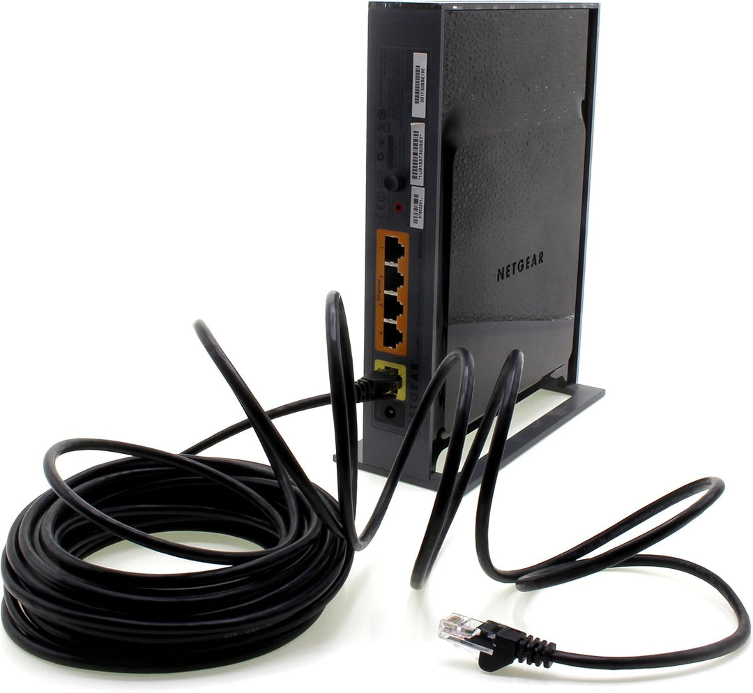Netzwerkkabel CAT5e 2x RJ45 Stecker UTP Netzwerk Patch-Kabel 50m schwarz, 50m schwarz