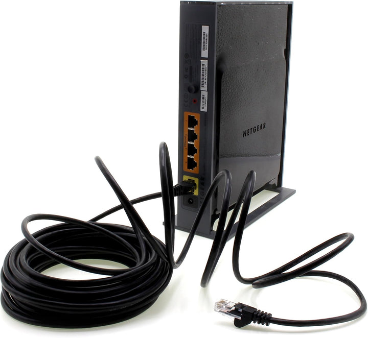 Netzwerkkabel CAT5e 2x RJ45 Stecker UTP Netzwerk Patch-Kabel 50m schwarz, 50m schwarz