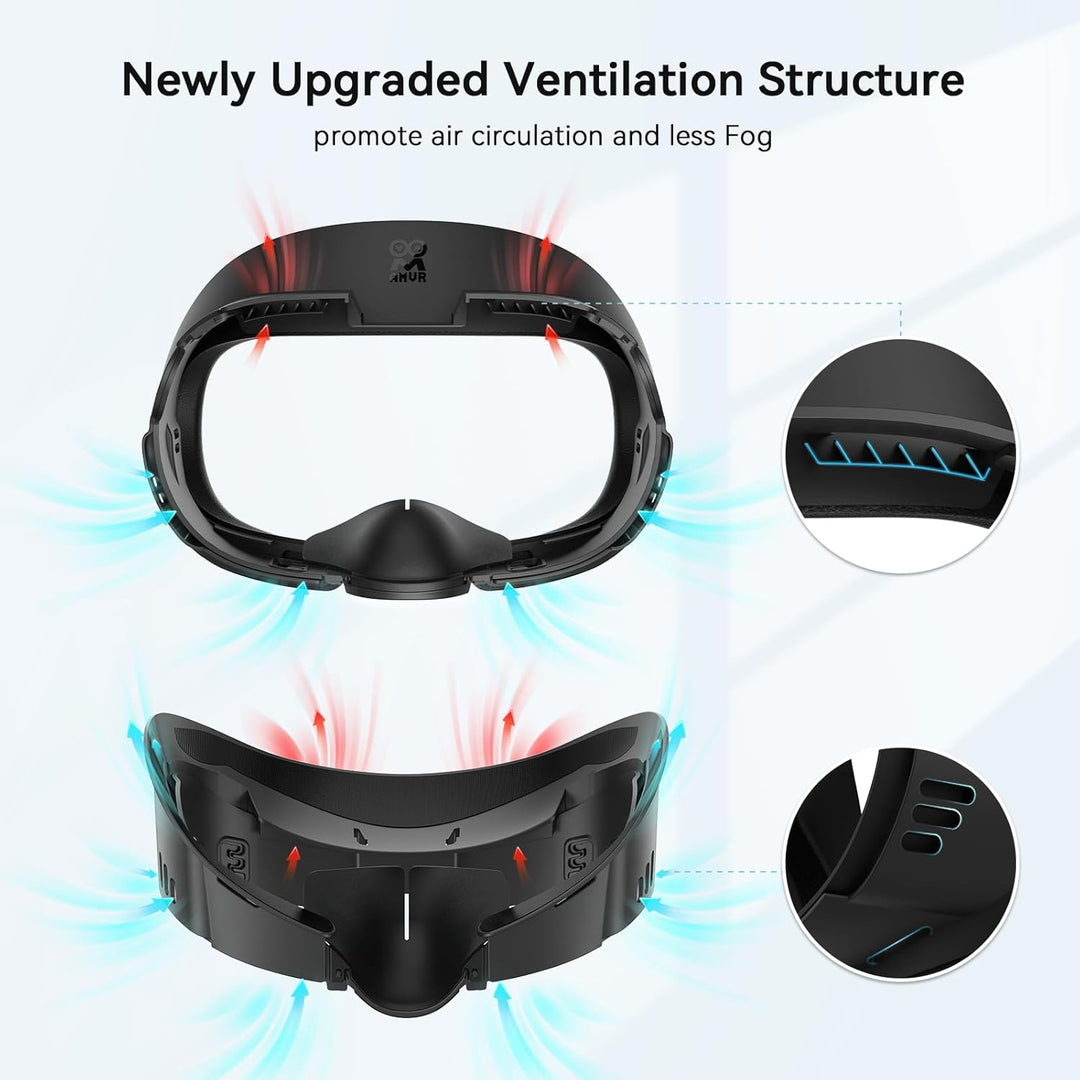 AMVR Face Cover Pad Facial Interface kompatibel mit Meta/Oculus Quest 3 Zubehör, mit weichem PU Face