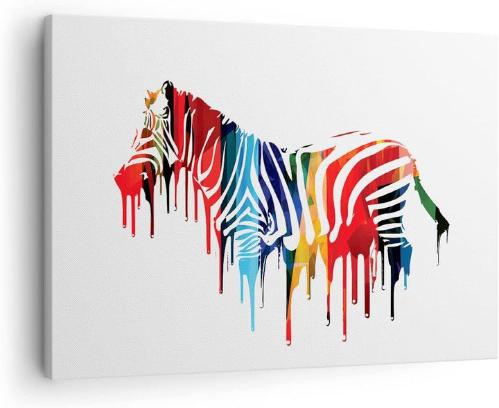 Bilder auf Leinwand Zebra Detail digital wild Leinwandbild 70x50cm Wandbilder Dekoration Wohnzimmer