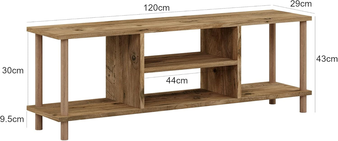 [en.casa] TV Schrank Ærøskøbing mit 2 Ablagefächern TV Bank 43 x 120 x 29 cm Fernsehtisch mit 2 Stau
