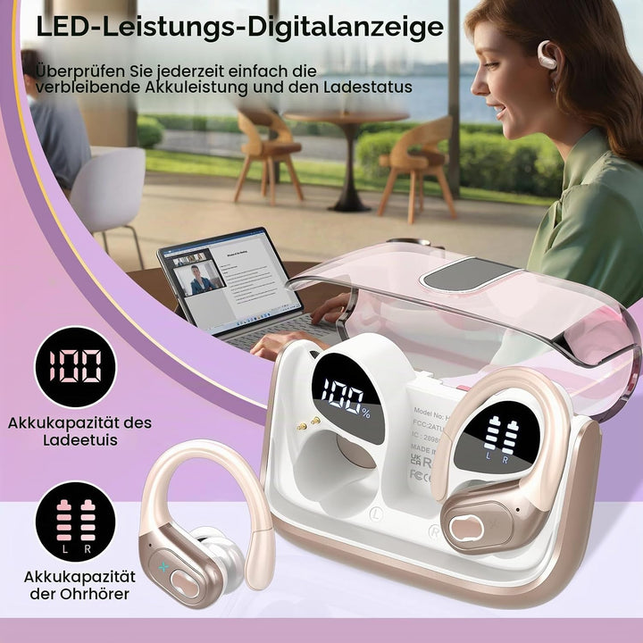 Aptkdoe In Ear Kopfhörer Kabellos Sport, Bluetooth 5.4 Kopfhörer mit ENC Mic, 75 Std Spielzeit, Anpa