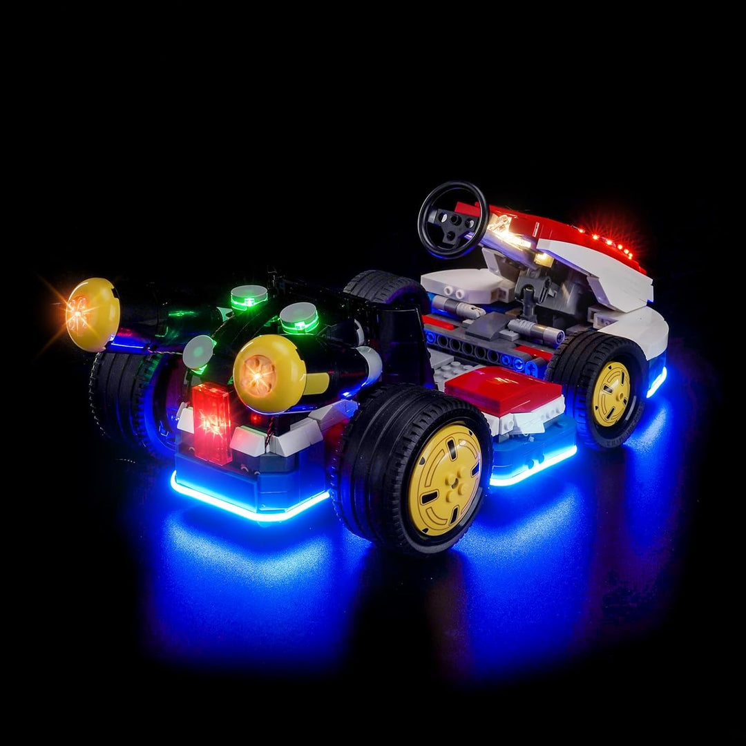 Fernbedienung Licht-Kit Kompatibel mit Lego 72037 Mario Kart – Mario & Standard Kart (Kein Modell),