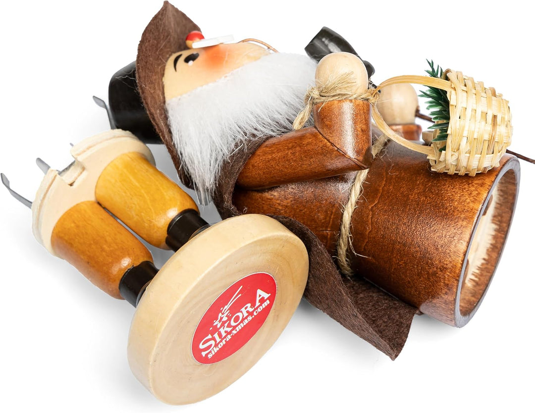 SIKORA Räuchermännchen aus Holz Weihnachtsfigur Deko Räucherfigur - RM-N-19, Farbe/Modell:Kräutersam