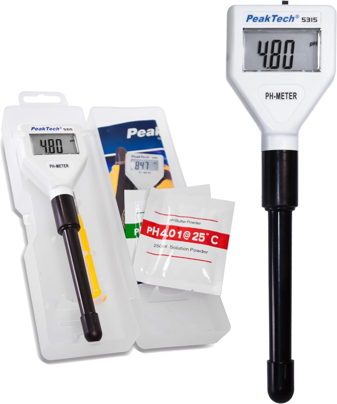 PeakTech 5315, pH Messgerät für Reagenzgläser, Aquarium, Pool und Wasseraufbereitung, pH Wert Checke