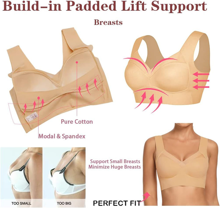 WOWENY Damen Vollschalen BH bügel Zero Feel Push up Seamless BH Nahtlos Komfort Soft BH Schlaf BH Kl