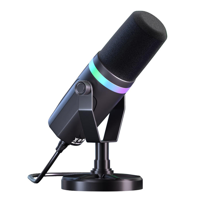 Dual-Interface Mikrofon, mit RGB-Atmungslicht und Echtzeit-Monitoring, 192 kHz/24 Bit, XLR/USB Dynam