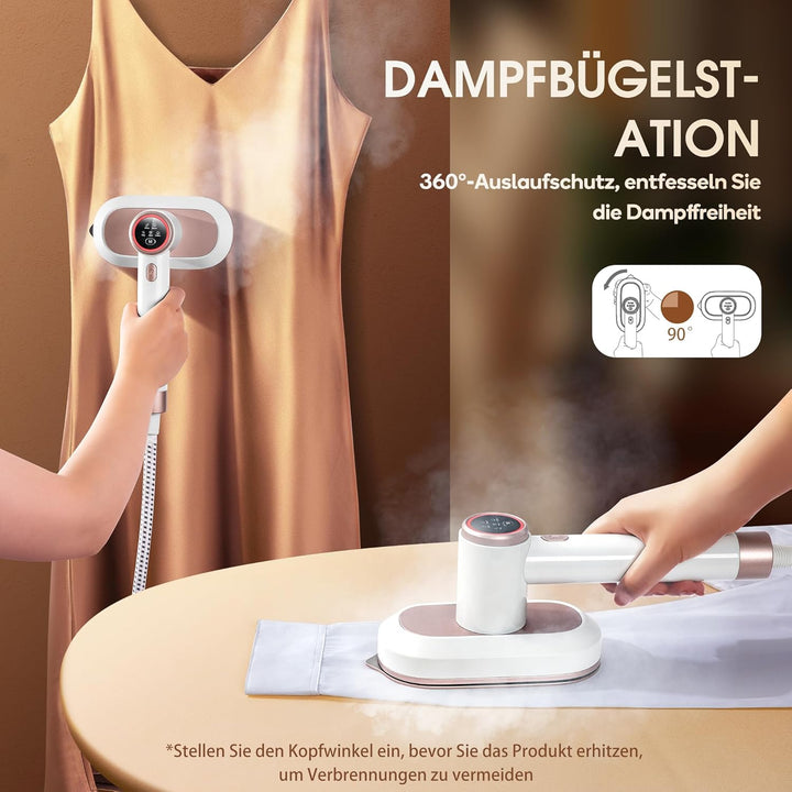 Newbealer Dampfbügelstation, 1600W Bügelstation für Kleidung, 3 Dampfstufen Dampfbügeleisen, 30s Sch