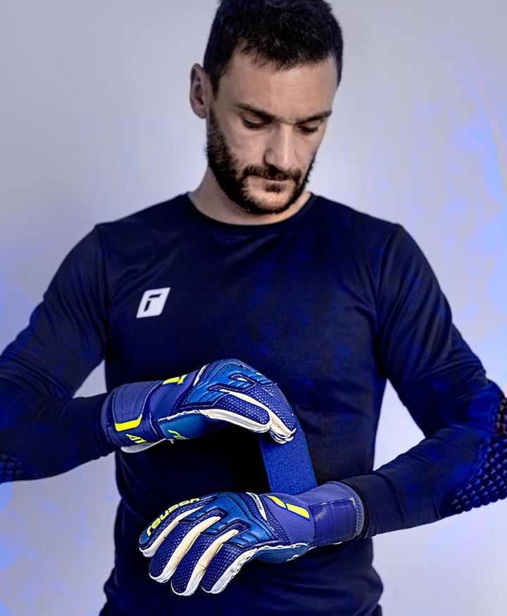 Reusch Unisex – Erwachsene Attrakt Duo Torwarthandschuh 9 deepblu/safe yell/dep blu, 9 deepblu/safe