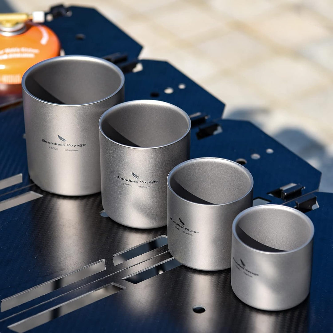 iBasingo Titan Becher 180ml Mini Reisebecher Doppelwandige Isolierte Tasse Outdoor Camping Faltbare