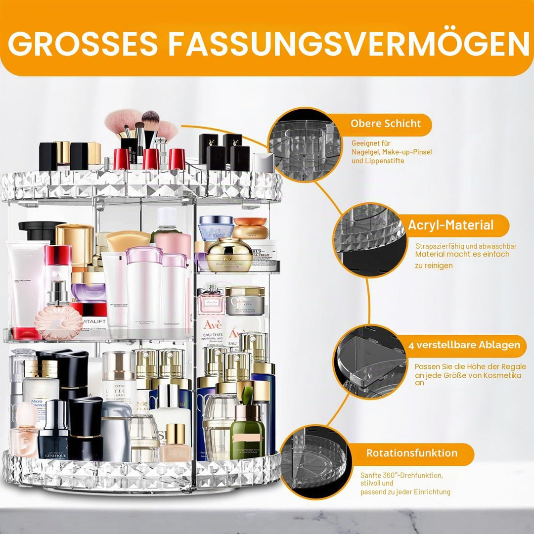 Make Up Organizer 360 Grad drehbar Kosmetik Organizers, 7 Verstellbare Ebenen Grosse Kapazität Makeu