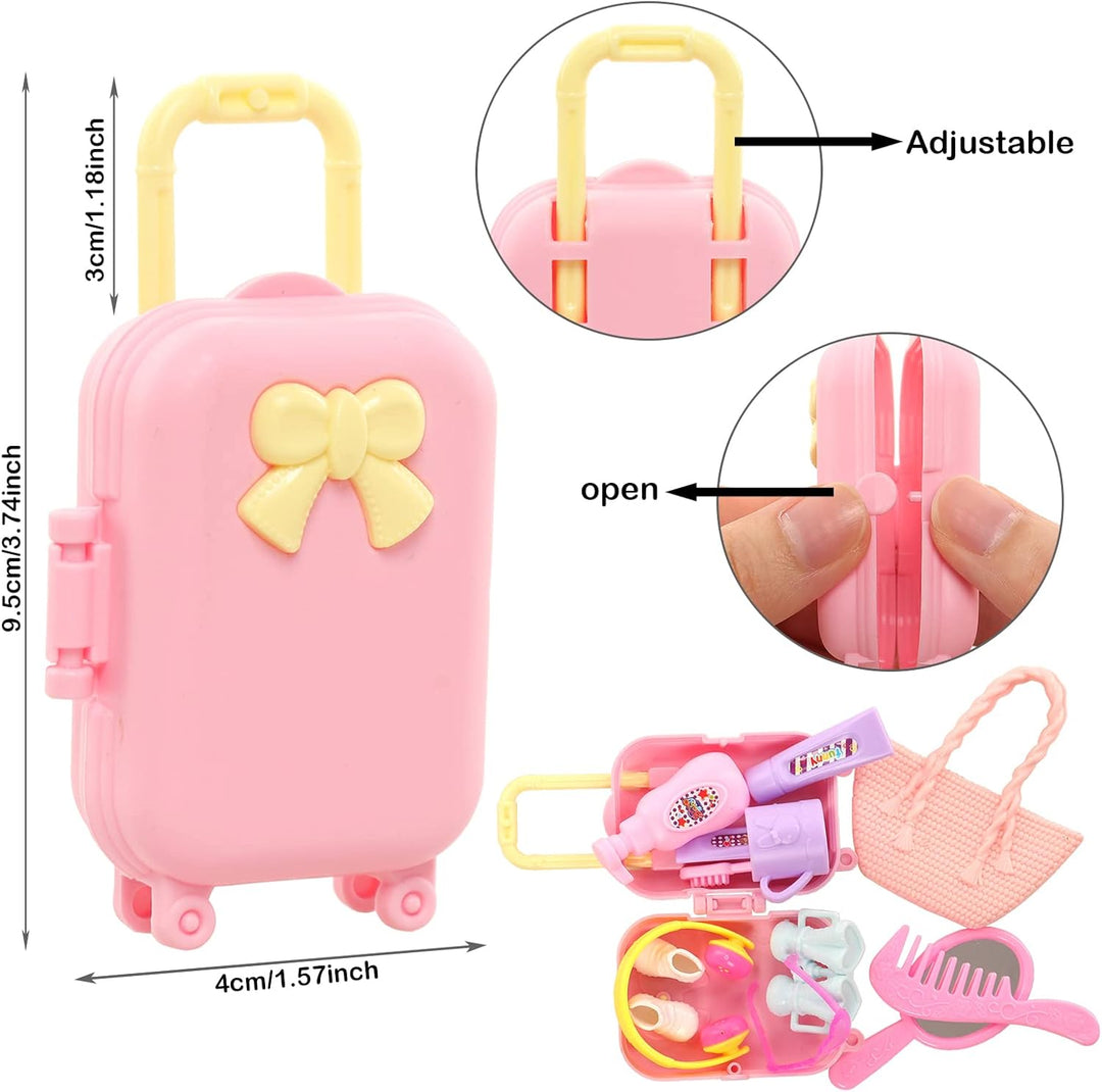 Miunana 29 Kleidung Schuhe Zubehör für 6 Zoll 15 cm Puppen, 1 Koffer 4 Kleider 2 Oberteile 2 Hose 2
