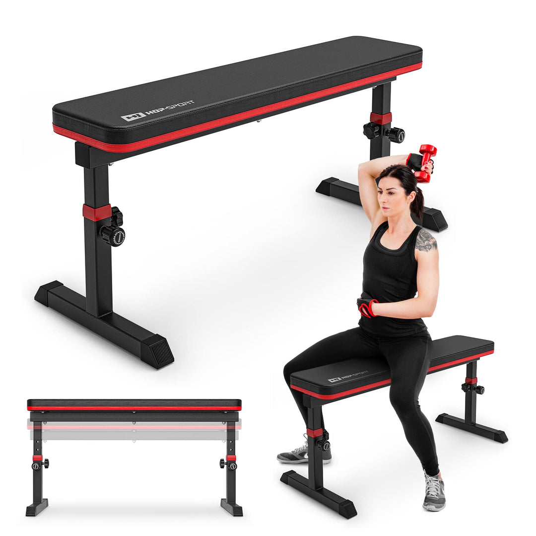 Hop-Sport verstellbare Hantelbank HS-1025 - multifunktions Trainingsbank für Zuhause - Flachbank per