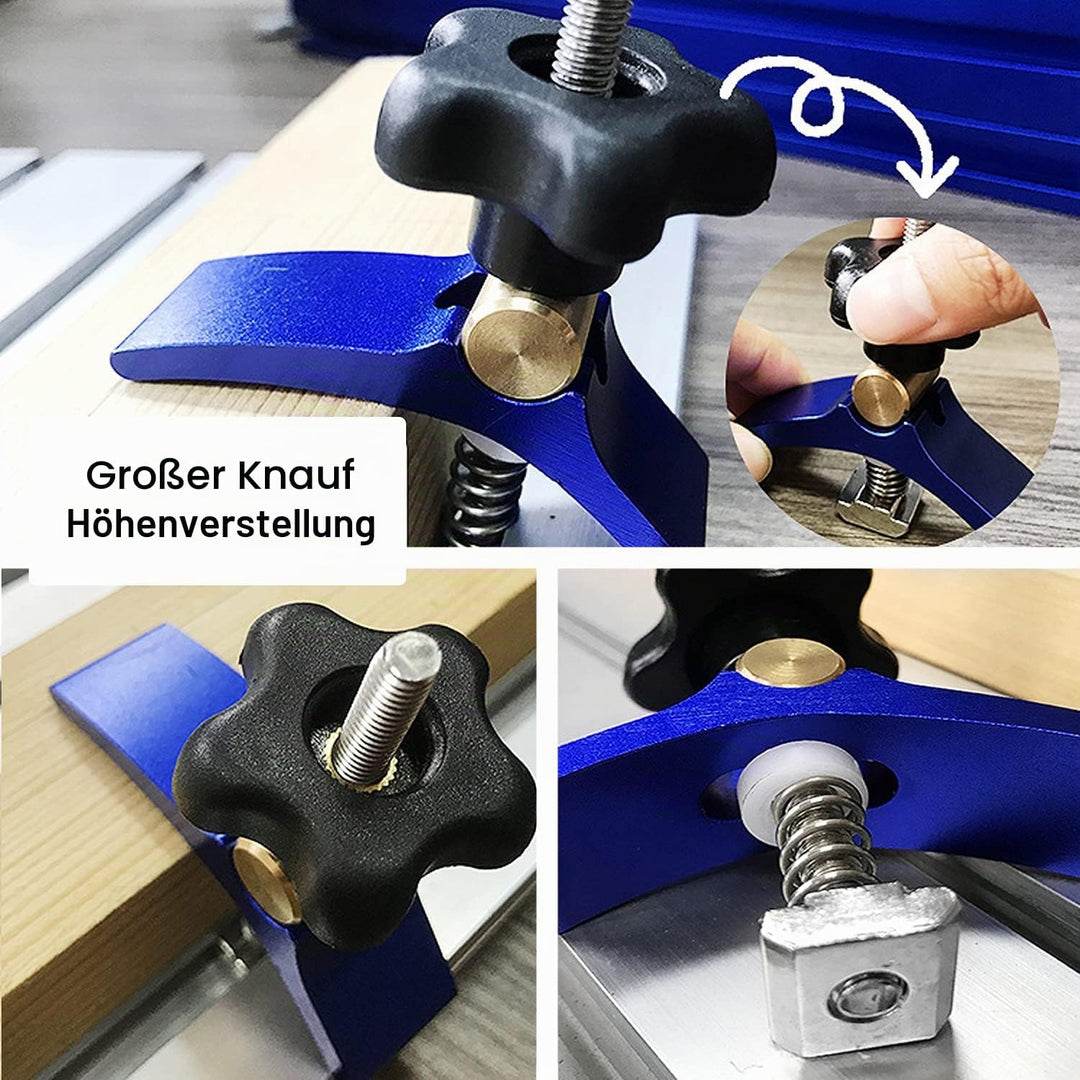 FoxAlien 2 Stück T-Gleis-Halteklemmen aus Aluminiumlegierung für Holzbearbeitung, kompatibel mit T-N