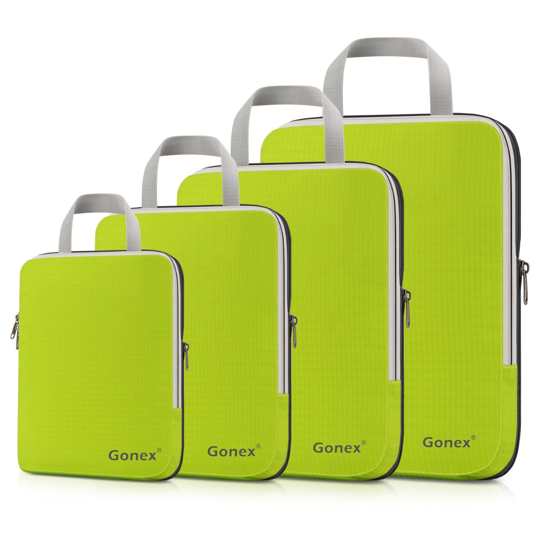 Compression Packing Cubes 3/4er Set, Gonex Kleidertaschen 4-teilig Verpackungswürfel, Kleidertaschen