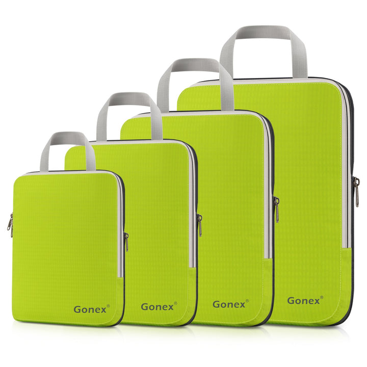 Compression Packing Cubes 3/4er Set, Gonex Kleidertaschen 4-teilig Verpackungswürfel, Kleidertaschen